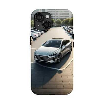 Hyundai Sonata Silver Sedan Parking Lot