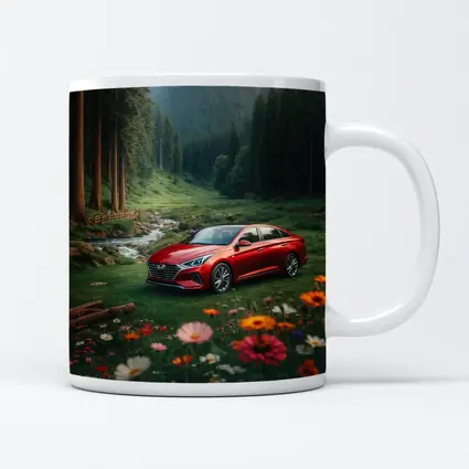 Hyundai Sonata Red Sedan Forest Valley