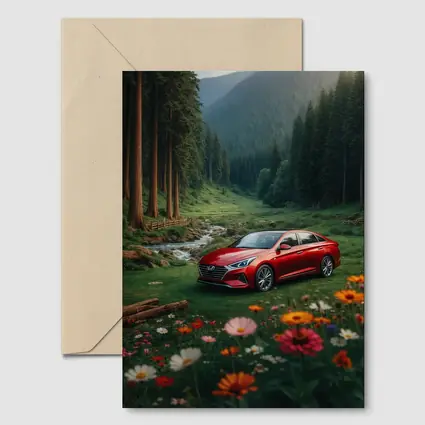 Hyundai Sonata Red Sedan Forest Valley