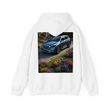 Hyundai Tucson Blue SUV Garden Driveway