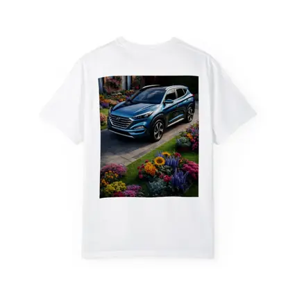Hyundai Tucson Blue SUV Garden Driveway