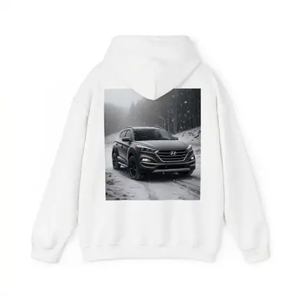 Hyundai Tucson SUV Snowy Winter Forest Road