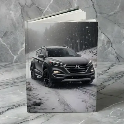 Hyundai Tucson SUV Snowy Winter Forest Road