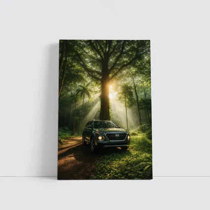 Hyundai Venue SUV Forest Sunlight Scene