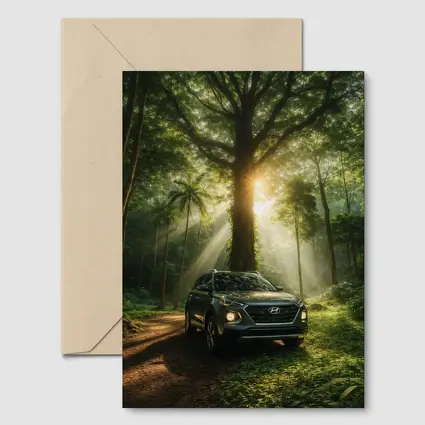 Hyundai Venue SUV Forest Sunlight Scene