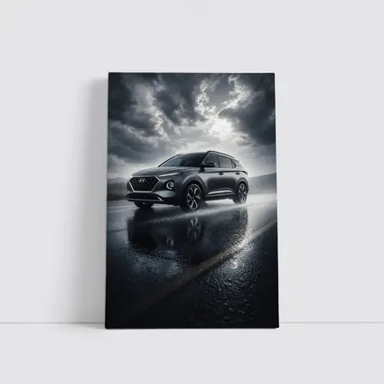 Hyundai Venue SUV Rainy Dark Road