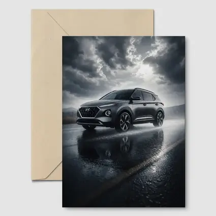 Hyundai Venue SUV Rainy Dark Road