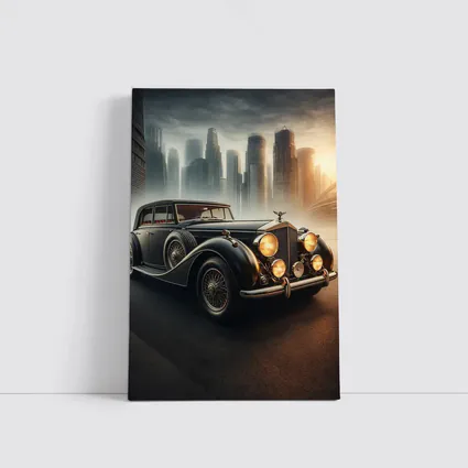 Bentley Classic Car Dark City Skyline
