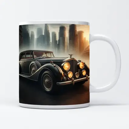 Bentley Classic Car Dark City Skyline