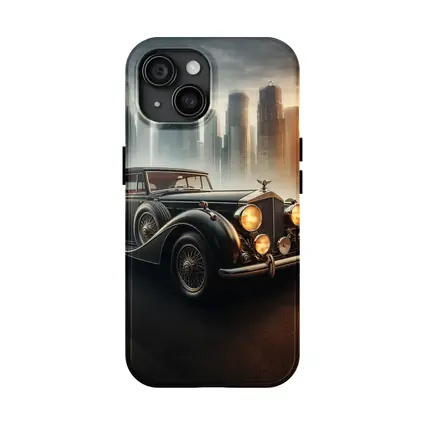 Bentley Classic Car Dark City Skyline