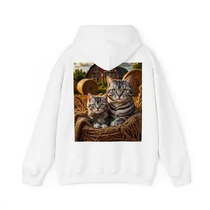 Tabby Cats Sitting In Farm Barn