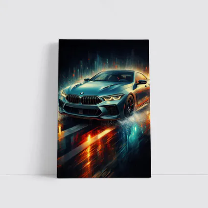 BMW M8 Rainy Night Digital Art