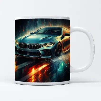 BMW M8 Rainy Night Digital Art