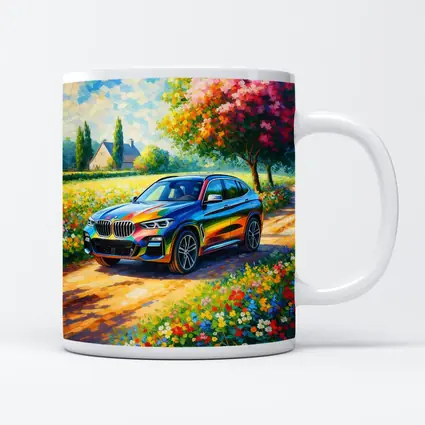 BMW X3 Impressionist Oil Painting Countryside