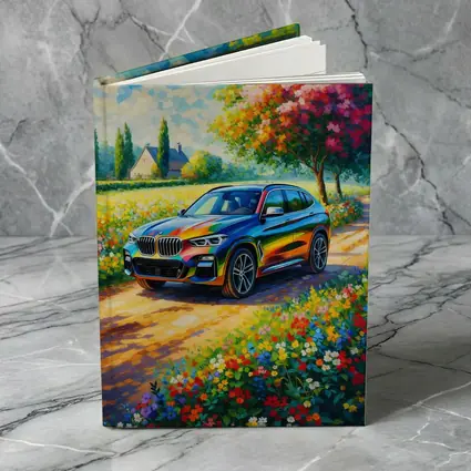 BMW X3 Impressionist Oil Painting Countryside