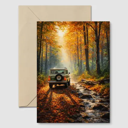 Jeep Wagoneer Autumn Forest Trail Drive