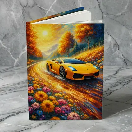 Lamborghini Gallardo Yellow Impressionist Road Art
