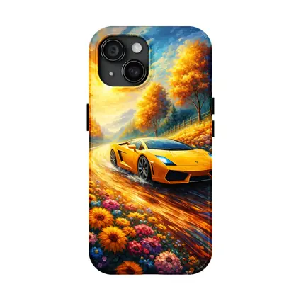 Lamborghini Gallardo Yellow Impressionist Road Art