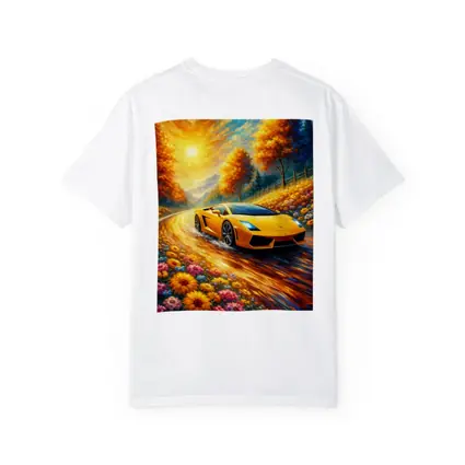 Lamborghini Gallardo Yellow Impressionist Road Art