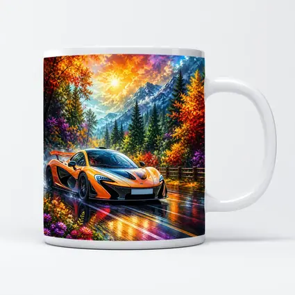 McLaren P1 Orange Supercar Autumn Mountain Road