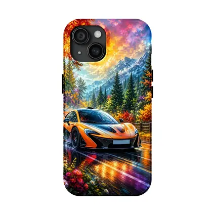 McLaren P1 Orange Supercar Autumn Mountain Road