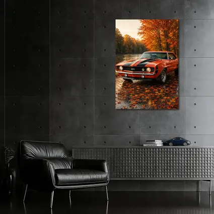 Chevrolet Camaro SS Classic Autumn River Scene