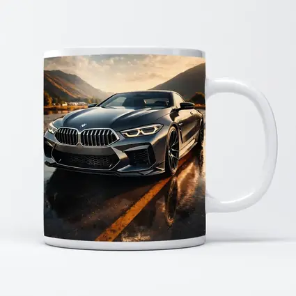 BMW M8 Coupe Wet Road Mountain Backdrop