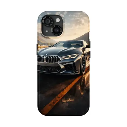 BMW M8 Coupe Wet Road Mountain Backdrop