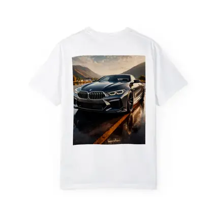 BMW M8 Coupe Wet Road Mountain Backdrop