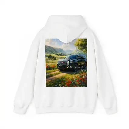 GMC Yukon Dark Green Rural Countryside Scene