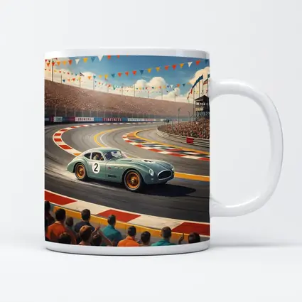 Vintage Racing Car Classic Track Crowd Scene