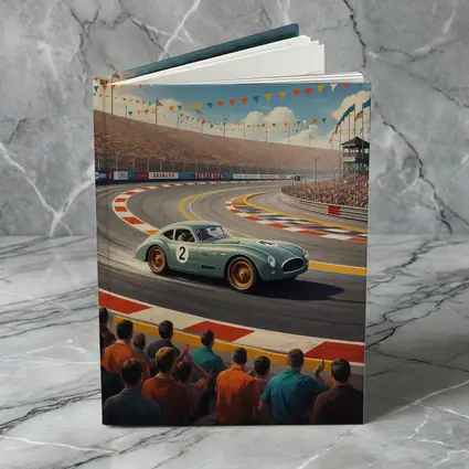 Vintage Racing Car Classic Track Crowd Scene
