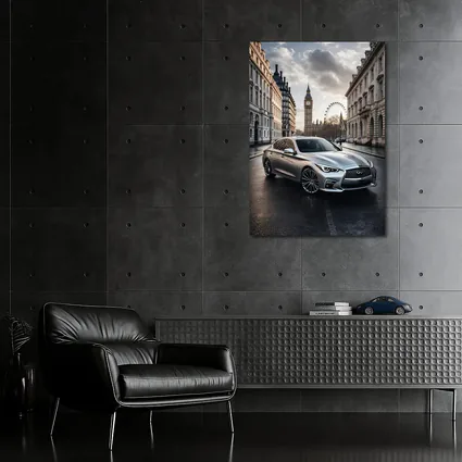 Infiniti Q50 Silver Sedan London Street