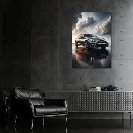 Infiniti Q50 Sedan Dramatic Stormy Sky