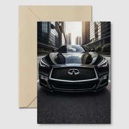 Infiniti Q60 Black Front City Street