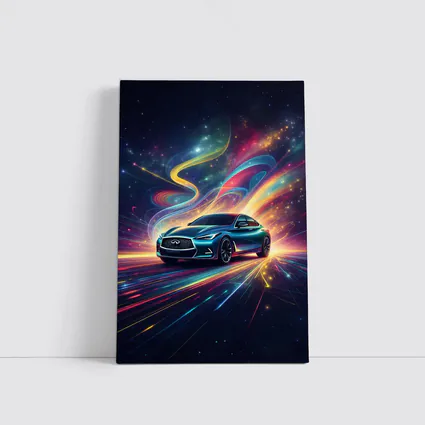 Infiniti Q60 Neon Light Trails Night