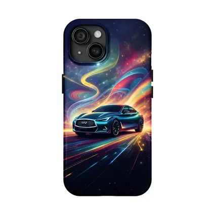 Infiniti Q60 Neon Light Trails Night