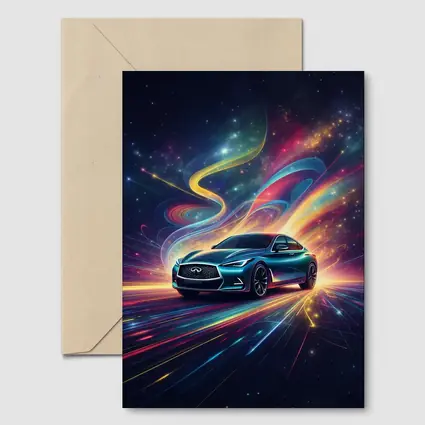 Infiniti Q60 Neon Light Trails Night