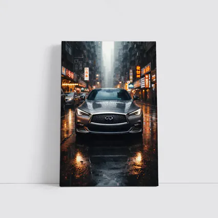 Infiniti Q60 Rainy City Street Night