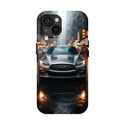 Infiniti Q60 Rainy City Street Night