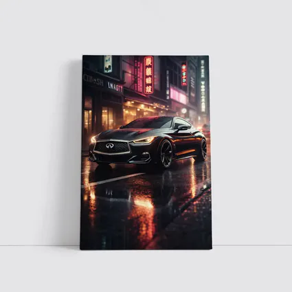 Infiniti Q60 Wet City Street Night