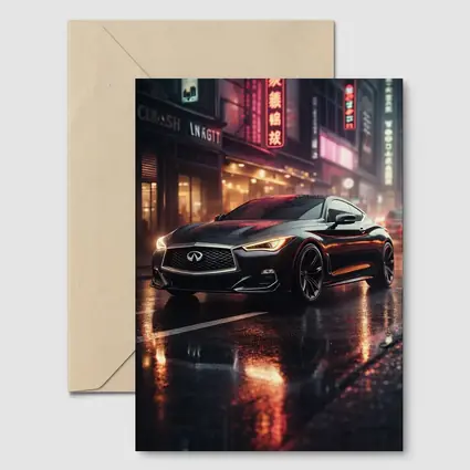 Infiniti Q60 Wet City Street Night