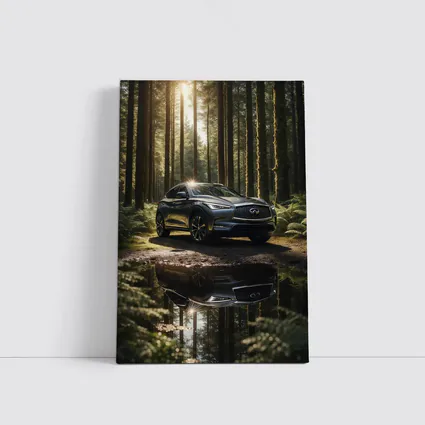 Infiniti QX50 Parked In Sunlit Forest