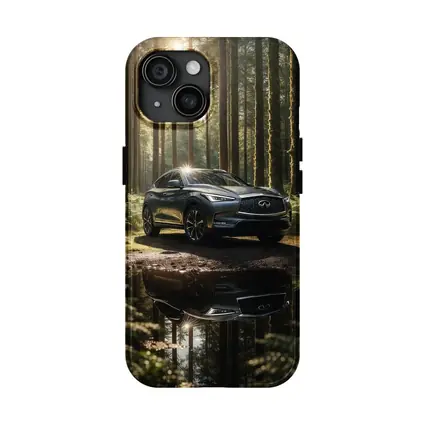 Infiniti QX50 Parked In Sunlit Forest