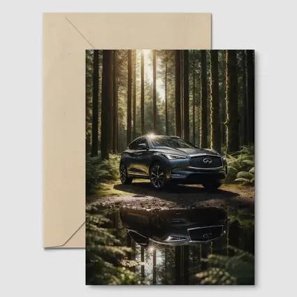 Infiniti QX50 Parked In Sunlit Forest