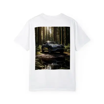 Infiniti QX50 Parked In Sunlit Forest