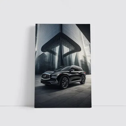 Infiniti QX60 Black SUV Futuristic City