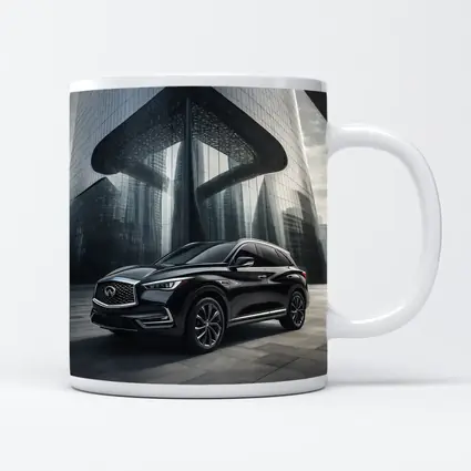 Infiniti QX60 Black SUV Futuristic City