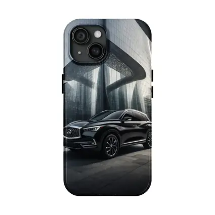 Infiniti QX60 Black SUV Futuristic City