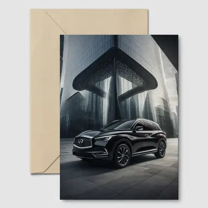 Infiniti QX60 Black SUV Futuristic City